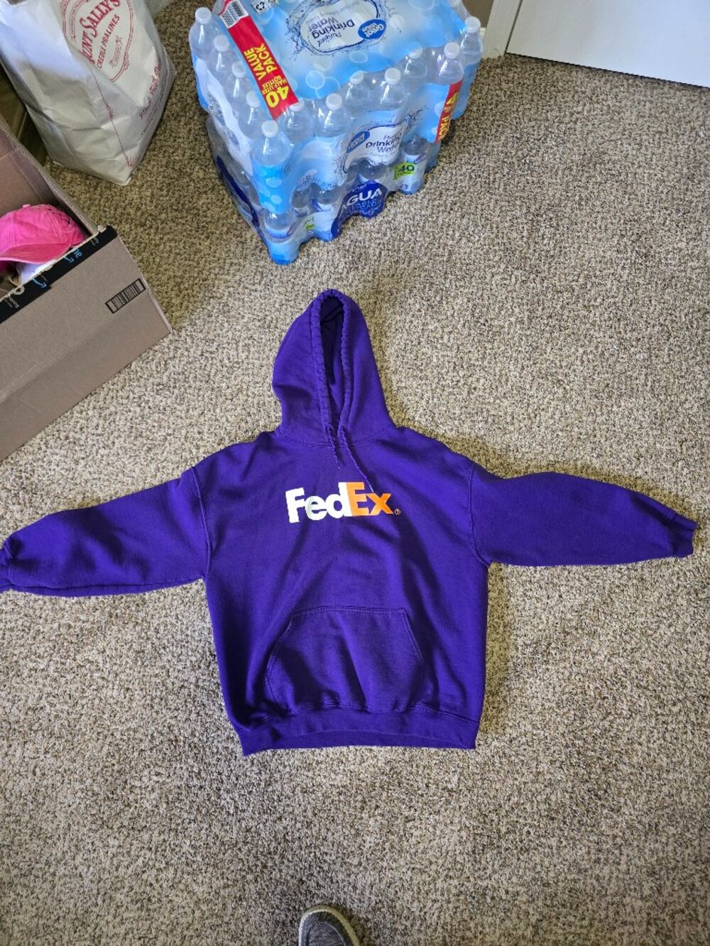 Purple Gildan Fedex Hoodie Size L